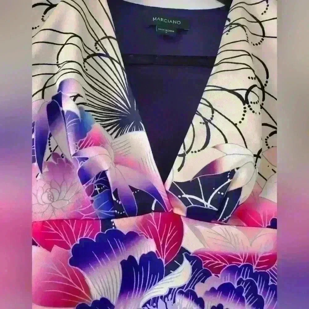 Marciano purple flowered  dress size 2 - Picture 6 of 13